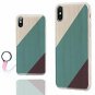 For iPhone X/Xs Case Ultra Thin Slim Flexible Soft TPU Geometric Wood Grain