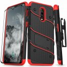For OnePlus 6T Case Military Grade Drop Tested Screen Protector Black/Red