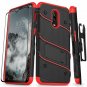 For OnePlus 6T Case Military Grade Drop Tested Screen Protector Black/Red