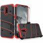 For OnePlus 6T Case Military Grade Drop Tested Screen Protector Black/Red