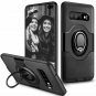 For Galaxy S10 Plus Case Metal Ring Holder Kickstand Shockproof Bumper Black