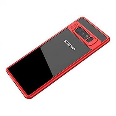 For Galaxy Note 8 Case Crystal Slim Anti Slip Transparent Back Protector Red