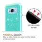 For Galaxy S8 Case 3D PET HD Screen Protector 2 Pack Glitter Dual Layer Mint