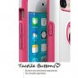 For iPhone 7/8 Plus Case Heart Shape Dual Layer Hybrid Bumper Cover White Pink