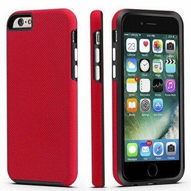 For iPhone 6/6s Case Dual Guard Protective Shock Absorbing Protection Red