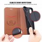 For Apple iPhone X Case Handmade Soft Leather Magnetic Closure Credit Card Brown