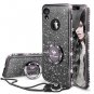 For Apple iPhone XR Case Cute Girly Glitter Bling Diamond Rhinestone Ring Black