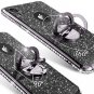 For Apple iPhone XR Case Cute Girly Glitter Bling Diamond Rhinestone Ring Black