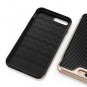 For iPhone 7 Plus / 8 Plus Case Slim luxury  Premium Leather Carbon Fiber Black