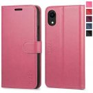 For Apple iPhone XR Case Wallet PU Leather Flip Folio Credit Card Slots Pink
