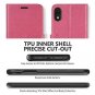 For Apple iPhone XR Case Wallet PU Leather Flip Folio Credit Card Slots Pink