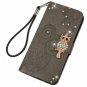 For Galaxy Note 9 Case Wallet Flip Folio Kickstand Card Slots Wrist String Owl