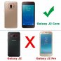For Galaxy J2 Core Case Tempered Glass Screen Protector 2 Pack Girls Teal/Purple