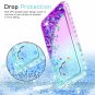For Galaxy J2 Core Case Tempered Glass Screen Protector 2 Pack Girls Teal/Purple