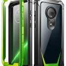 For Moto G7 Rugged Clear Case Poetic FullBody Hybrid Shockproof Green/Clear