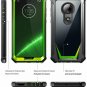 For Moto G7 Rugged Clear Case Poetic FullBody Hybrid Shockproof Green/Clear