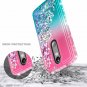 For Motorola Droid Turbo 2 Case Glitter Liquid Quicksand Waterfall Pink/Aqua