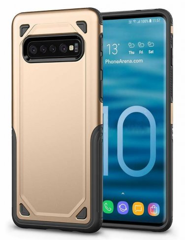 For Galaxy S10 Plus Case Slim Fit Dual Layer Soft TPU ShockAbsorption Golden