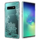 For Galaxy S10 Plus Case Clear Soft Flexible TPU Rubber Green Flower
