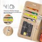 For iPhone Xs Max Case Leather Stand Feature with Wrist Strap Credit Cards Gold