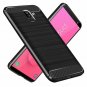 Galaxy J8 2018 Case Dretal Carbon Fiber Shock Resistant Brushed Texture Black