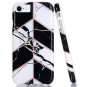 For iPhone 8/7/6/6s Case Rubber Bumper Silicone Protective Black White Marble