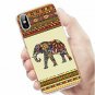For iPhone X/Xs Case Ultra Thin Slim Flexible Soft Clear Ethnic Tribal Elephant