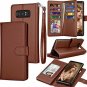 For Galaxy Note 8 Wallet Case PU Leather Detachable Magnetic Credit Card Brown