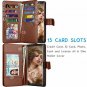For Galaxy Note 8 Wallet Case PU Leather Detachable Magnetic Credit Card Brown