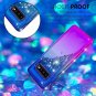 For Galaxy S10 Plus Case for Girls Shock Absorption Glitter Liquid Blue/Purple