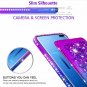 For Galaxy S10 Plus Case for Girls Shock Absorption Glitter Liquid Blue/Purple