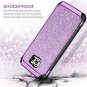 For Samsung Galaxy S6 Case Glitter Slim Leather Anti-Slip Shockproof Purple