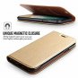 For Apple iPhone X Case Handmade Soft Leather Magnetic Closure Credit Card Gold