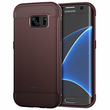 Samsung Galaxy S7 Edge Case Protective Cover Shock-Absorption Fiber Design Plum
