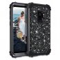 Samsung Galaxy S9 Case Glitter Sparkle Heavy Duty Shockproof Shiny Black