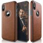 iPhone XS X Case Slim Thin Premium Leather Luxury Pu Flexible Hybrid Brown 2018