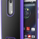 For Motorola Verizon Turbo 2 Case Heavy Duty Shock Absorbing Hybrid Stud Purple
