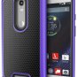 For Motorola Verizon Turbo 2 Case Heavy Duty Shock Absorbing Hybrid Stud Purple