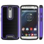 For Motorola Verizon Turbo 2 Case Heavy Duty Shock Absorbing Hybrid Stud Purple