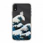 For iPhone XR Case Military Drop Tested Certified Protective Clear Tokyo Wave