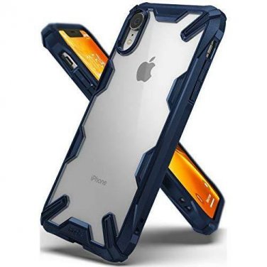 iPhone XR Case Ergonomic Transparent [Military Drop Tested TPU Bumper Navy
