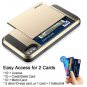 For iPhone Xs Max Case Wallet Card Holder Sliding Cover Credit Card Slot Gold