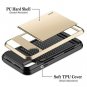 For iPhone Xs Max Case Wallet Card Holder Sliding Cover Credit Card Slot Gold