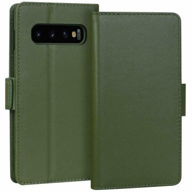 For Galaxy S10 Plus Wallet Case Cards Holder Flip with Builtin Kickstand Green
