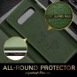 For Galaxy S10 Plus Wallet Case Cards Holder Flip with Builtin Kickstand Green