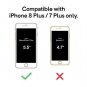 For iPhone 7/8 Plus Case Clear Back Premium Finish frame Ultra clear cover Red