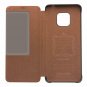 For Huawei Mate 20 Pro Case Slim Folio Genuine Leather with View Window Brown