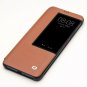For Huawei Mate 20 Pro Case Slim Folio Genuine Leather with View Window Brown