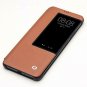 For Huawei Mate 20 Pro Case Slim Folio Genuine Leather with View Window Brown
