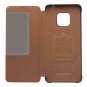 For Huawei Mate 20 Pro Case Slim Folio Genuine Leather with View Window Brown